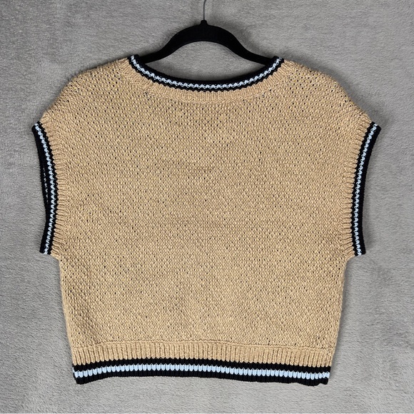Maeve x Sarah Gordon Cropped Knit‎ Bumblebee Sweater Tank Women's Small Top - Picture 7 of 10